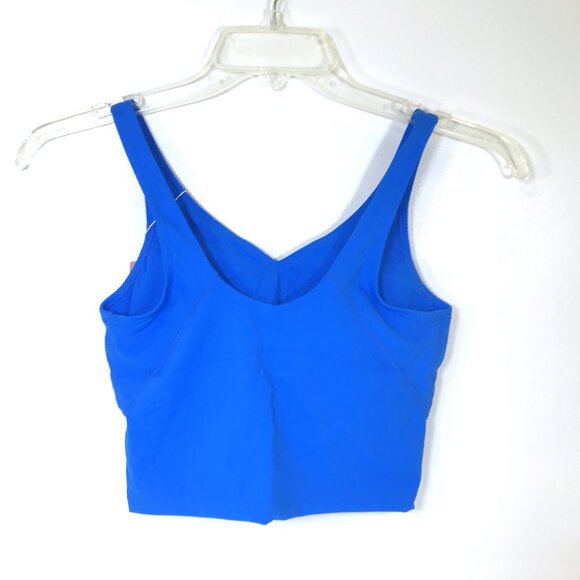 Royal Blue Cropped Workout Top V-Neck Built-In Bra Sz S, Colorskin - Picture 3 of 16